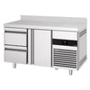 Stół chłodniczy PREMIUM – 1400 x 700 mm – z 1 drzwiami i 2 szufladami – z rantem