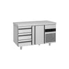 Commercial Counter Fridge PREMIUM - 1400x700mm - with 1 door - 3 drawers - capacity 281 litres