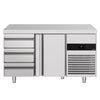 Commercial Counter Fridge PREMIUM - 1400x700mm - with 1 door - 3 drawers - capacity 281 litres