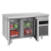 Stół chłodniczy PREMIUM – 1400 x 700 mm – z 2 drzwiami szklanymi
