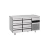 Commercial Counter Fridge PREMIUM - 1400x700mm - with 6 drawers - capacity 281 litres