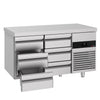 Commercial Counter Fridge PREMIUM - 1400x700mm - with 6 drawers - capacity 281 litres