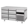 Commercial Counter Fridge PREMIUM - 1400x700mm - with 6 drawers - capacity 281 litres