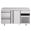 Stół chłodniczy PREMIUM – 1400 x 700 mm – z 1 drzwiami i 2 szufladami