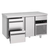 Stół chłodniczy PREMIUM – 1400 x 700 mm – z 1 drzwiami i 2 szufladami