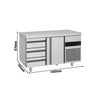 Commercial Counter Fridge PREMIUM - 1400x700mm - with 1 door - 3 drawers - capacity 281 litres