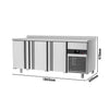 PREMIUM Refrigerated Table -1860x600 mm - with 3 doors & rear panel