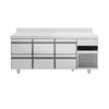 Commercial Counter Fridge PREMIUM - 1865x700mm - with 6 drawers - with upstand - capacity 474 litres