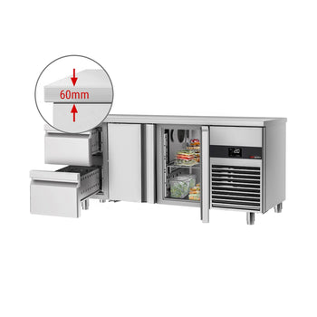 Stół chłodniczy PREMIUM - 1865x700 mm - z 2 drzwiami & 2 szufladami - Prime Gastro