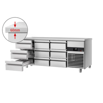 Stół chłodniczy PREMIUM - 1865x700 mm - 9 szuflad - Prime Gastro