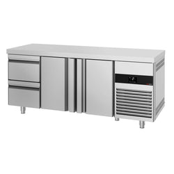 Stół chłodniczy PREMIUM – 1865 x 700 mm – z 2 drzwiami i 2 szufladami