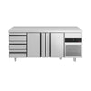 Commercial Counter Fridge PREMIUM - 1865x700mm - with 2 doors - 3 drawers - capacity 474 litres