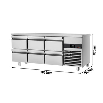 Stół chłodniczy PREMIUM - 1865x700 mm - z 6 szufladami - Prime Gastro