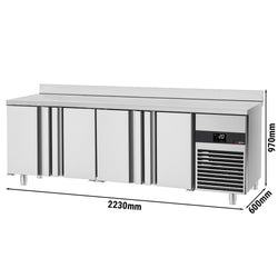 Commercial Counter Fridge PREMIUM - 2330x600mm - with 4 doors - capacity 510 litres