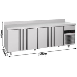 Stół chłodniczy PREMIUM - 2330x700mm - z 4 drzwiami - na rynek PL