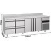 Stół chłodniczy PREMIUM – 2330 x 700 mm – z 2 drzwiami i 4 szufladami – z rantem