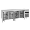 Stół chłodniczy PREMIUM – 2330 x 700 mm – z 4 drzwiami szklanymi