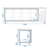 Stół mroźniczy PREMIUM – 2300 x 700 mm – z 4 drzwiami