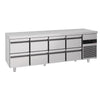 Stół chłodniczy PREMIUM – 2330 x 700 mm – z 8 szufladami