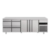 Stół chłodniczy PREMIUM – 2330 x 700 mm – z 2 drzwiami i 4 szufladami