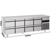 Stół chłodniczy PREMIUM – 2330 x 700 mm – z 8 szufladami