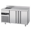 Stół chłodniczy PREMIUM - 1430x720mm - 270L - z 2 drzwiami - z 1 komorami lewa - z rantem