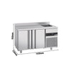 PREMIUM Refrigerated Table - 1430x700 mm - with 2 doors, 1 sink on the right & rear panel