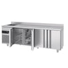 Stół chłodniczy PREMIUM - 2360x720mm - 540L - z 4 drzwiami - z 1 komorami lewa - z rantem - na rynek PL