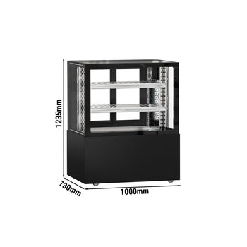 Witryna chłodnicza/mięsna MADRID - 1000 mm - z oświetleniem LED & 2 półkami - czarny mat - Prime Gastro