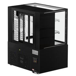 Witryna chłodnicza/lada mięsna MADRID - 1000 mm - z oświetleniem LED & 2 półkami - czarny mat