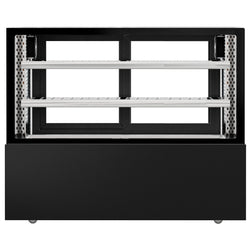 Lada mięsna MADRID - 1500 mm - z oświetleniem LED i 2 półkami - czarny mat