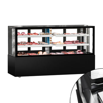 (MUSTER) Lada mięsna - 2000 mm - z oświetleniem LED & 2 półkami - Prime Gastro