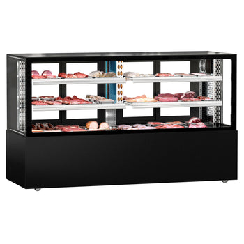 (MUSTER) Lada mięsna - 2000 mm - z oświetleniem LED & 2 półkami - Prime Gastro