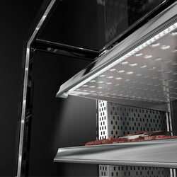 Witryna chłodnicza/lada mięsna MADRID - 1000 mm - z oświetleniem LED & 2 półkami - czarny mat