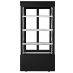 Witryna ekspozycyjna na ciasta MADRID - 1000 mm - z oświetleniem LED, 3 półki - czarny mat