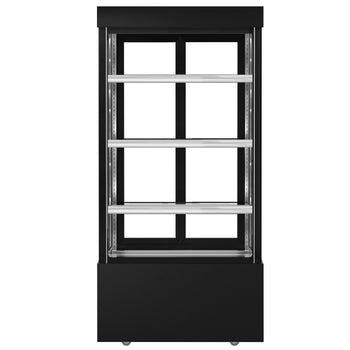 Witryna ekspozycyjna na ciasta MADRID - 1000 mm - z oświetleniem LED, 3 półki - czarny mat - Prime Gastro