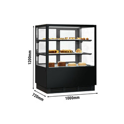 Witryny ekspozycyjne na ciasta - 1000 mm - z oświetleniem LED & 2 półkami