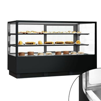 Witryny ekspozycyjne na ciasta - 2000 mm - z oświetleniem LED & 2 półkami - Prime Gastro