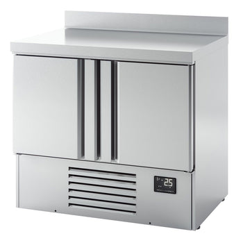 Stół chłodniczy PREMIUM PLUS - 980x700 mm - z 2 drzwiami & z panelem tylnym - Prime Gastro