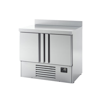 Stół chłodniczy PREMIUM PLUS - 980x700 mm - z 2 drzwiami & z panelem tylnym - Prime Gastro