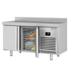 Stół chłodniczy Premium PLUS – 1468 x 600 mm – z 2 drzwiami – z rantem