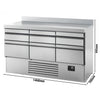 Stół chłodniczy Premium PLUS – 1460 x 700 mm – z 6 szufladami – z rantem