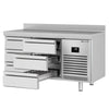Stół chłodniczy PREMIUM PLUS - 1468x700mm - 305L - 6 szufladami - z rantem