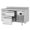 Stół chłodniczy PREMIUM PLUS - 1468x700mm - 305L - z 4 szufladami - z rantem