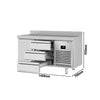 Stół chłodniczy PREMIUM PLUS - 1468x700mm - 305L - z 1 drzwiami - z 3 szufladami - z rantem