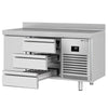 Stół chłodniczy PREMIUM PLUS - 1468x700mm - 305L - z 1 drzwiami - z 3 szufladami - z rantem