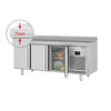 Stół chłodniczy Premium PLUS – 1960 x 700 mm – z 3 drzwiami – z rantem