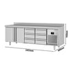 Stół chłodniczy Premium PLUS – 2452 x 600 mm – z 2 drzwiami i 6 szufladami 1/3 – z rantem