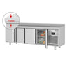 Stół chłodniczy PREMIUM PLUS - 2452x700mm - 625L - z 4 drzwiami - z tylnym rantem i wyświetlaczem temperatury - na rynek PL