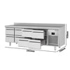 Stół chłodniczy PREMIUM PLUS - 2452x700mm - 625L - z 8 szufladami - z rantem